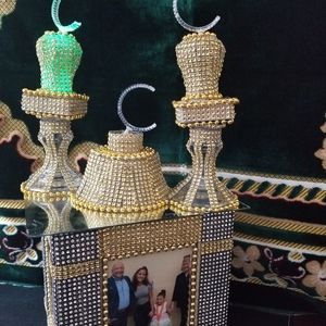 Handmade mosque pix with light and bluetooth speak